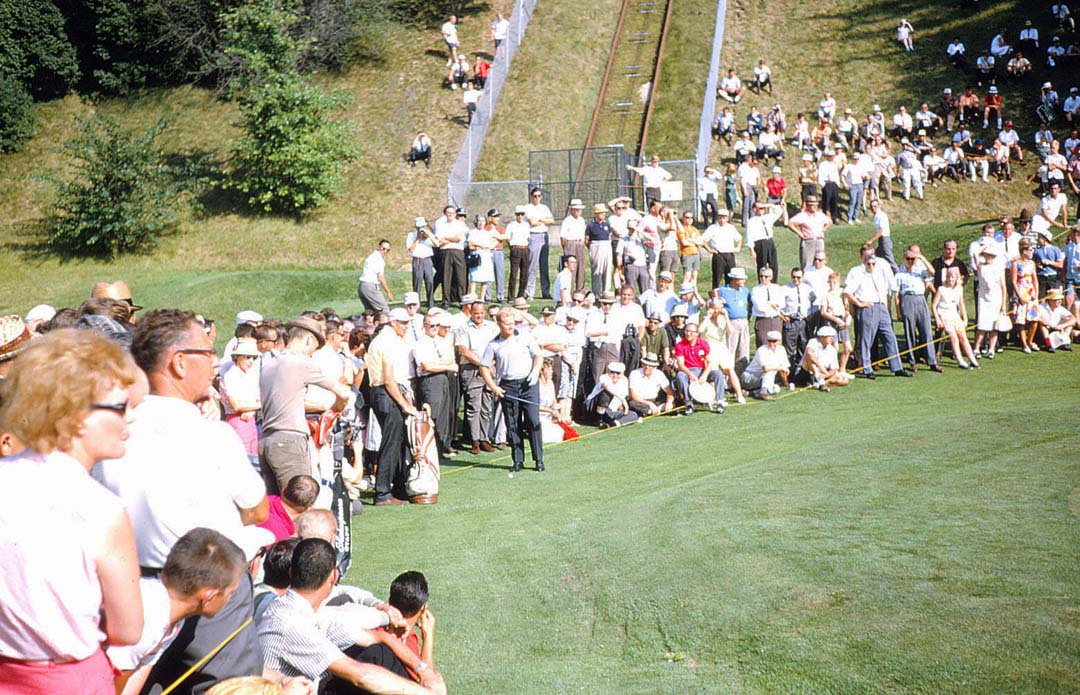 Jack Nicklaus Chipping Onto Putting Green